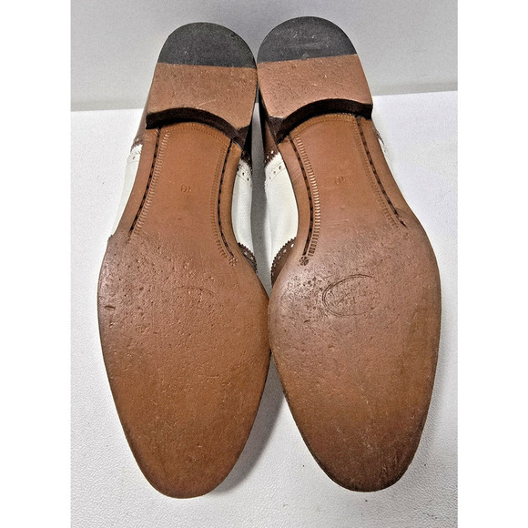 VTG Bragano Cole Haan Men's Spectator Oxford SZ 10 D Wingtip Tan White Brogue - Picture 10 of 11